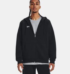 Under Armour UA RIVAL FLEECE FZ HOODIE Bluza męska. Czarne bluzy z kapturem męskie Under Armour, m, z bawełny. W wyprzedaży za 132.99 zł.