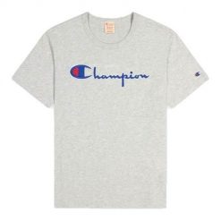Koszulka sportowa męska Champion Reverse Weave Script Logo. Szare t-shirty sportowe męskie CHAMPION, l, bez ramiączek. Za 175.00 zł.