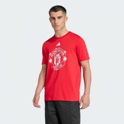 Koszulka Manchester United DNA Graphic. Czerwone t-shirty sportowe męskie Adidas, xs, bez ramiączek, do piłki nożnej. Za 149.00 zł.