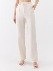 Patrizia Pepe Spodnie materiałowe 2P1491/A052-W347 Écru Straight Fit. Spodnie materiałowe damskie Patrizia Pepe, bez wzorów, ze lnu. Za 679.99 zł.