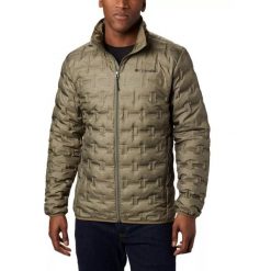 Kurtka Columbia Delta Ridge Down Jacket, Mężczyźni. Zielone kurtki męskie Columbia, m, bez wzorów, z poliesteru, sportowe, bez kaptura. W wyprzedaży za 690.00 zł.