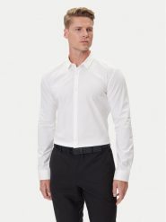HUGO Koszula Ero3 50475678 Biały Extra Slim Fit. Białe koszule męskie Hugo, m, bez wzorów, z bawełny, bez kołnierzyka, bez ramiączek. Za 319.99 zł.