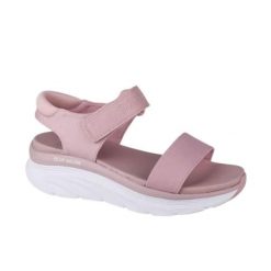 Sandały SKECHERS DLUX WALKER NEW BLOCK Rose. Czerwone sandały damskie Skechers, bez wzorów, z tkaniny, bez obcasa. W wyprzedaży za 251.95 zł.
