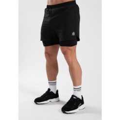 Cortez 2-In-1 Szorty - Czarny. Czarne szorty męskie GORILLA WEAR, bez wzorów. Za 181.00 zł.