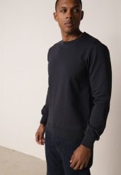 Granatowa Bluza o Klasycznym Kroju z Bawełną Merinne. Niebieskie bluzy bez kaptura męskie Born2be, l, z bawełny. Za 89.99 zł.