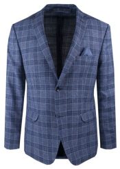 Lekka, Lniana Marynarka - MEN'SFIELD - Granatowa w Kratę. Niebieskie marynarki męskie MEN'SFIELD, bez wzorów, ze lnu. Za 675.00 zł.