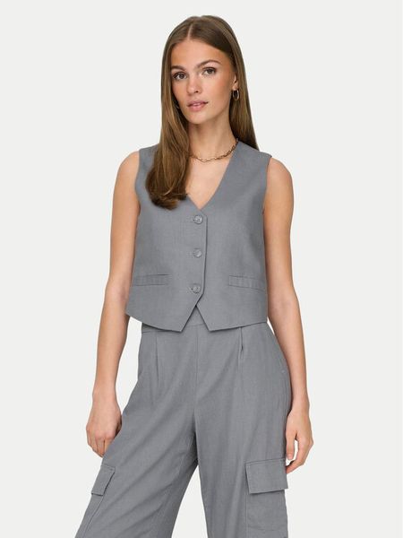 JDY Kamizelka Maya 15324995 Szary Regular Fit. Szare kamizelki damskie JDY, m, ze lnu. Za 79.99 zł.