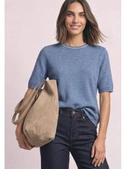 Street One Sweter w kolorze błękitnym rozmiar: 34. Niebieskie swetry klasyczne damskie Street One, bez kołnierzyka. Za 149.95 zł.