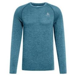 Koszulka z długim rękawem do biegania męska Odlo ESSENTIAL SEAMLESS. Niebieskie koszulki męskie z długim rękawem Odlo, m, z poliesteru. W wyprzedaży za 199.45 zł.