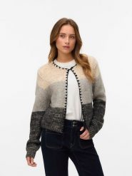 Vero Moda Kardigan w kolorze beżowo-antracytowym rozmiar: XL. Brązowe kardigany damskie Vero Moda, xl, z aplikacjami, z wełny. Za 148.26 zł.