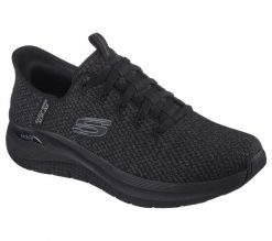 Buty sportowe męskie, Slip-ins: Arch Fit 2.0 - Look Ahead. Czarne buty sportowe na co dzień męskie Skechers, z materiału, bez zapięcia, trekkingowe. Za 449.99 zł.