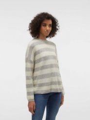 Vero Moda Sweter w kolorze szaro-kremowym rozmiar: M. Brązowe swetry klasyczne damskie Vero Moda, m, ze splotem, bez kołnierzyka. Za 57.20 zł.