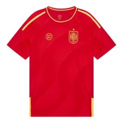 Koszulka piłkarska dla dorosłych Hiszpania. Czerwone t-shirty sportowe męskie REAL FEDERACIÓN ESPAÑOLA DE FÚTBOL, m, z materiału, bez ramiączek, do piłki nożnej. Za 194.99 zł.