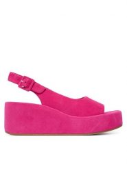 HÖGL Sandały 1-102512 Różowy. Czerwone sandały damskie HÖGL, bez wzorów, ze skóry, bez obcasa, na koturnie. Za 739.99 zł.