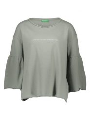 Benetton Bluza w kolorze zielonym rozmiar: M. Zielone bluzy bez kaptura damskie Benetton, m, z bawełny. Za 74.63 zł.