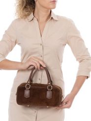 Lia Biassoni Skórzana torebka "Suede" w kolorze brązowym - 27 x 14 x 12 cm rozmiar: onesize. Brązowe torebki klasyczne damskie Lia Biassoni, bez wzorów, z materiału, bez dodatków. Za 304.99 zł.