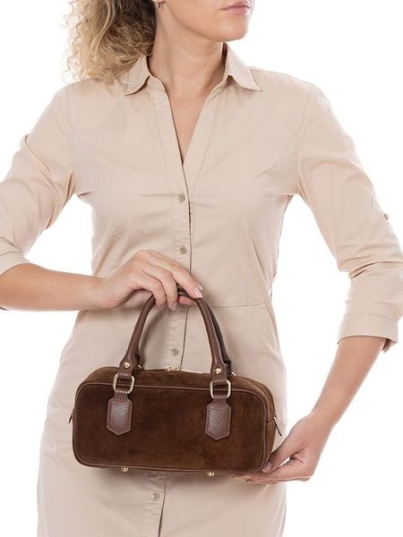 Lia Biassoni Skórzana torebka "Suede" w kolorze brązowym - 27 x 14 x 12 cm rozmiar: onesize. Brązowe torebki klasyczne damskie Lia Biassoni, bez wzorów, z materiału, bez dodatków. Za 319.88 zł.