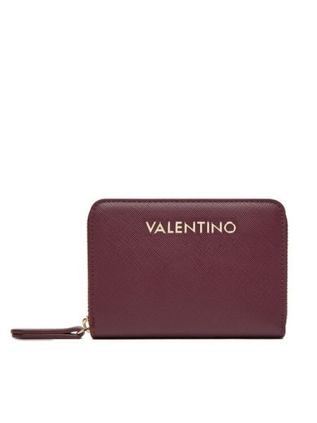 Valentino Portfel Zero Pre VPS7B3137 Bordowy. Czerwone portfele damskie Valentino, bez wzorów, ze skóry. Za 199.99 zł.