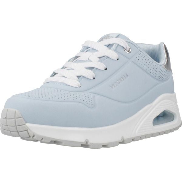 Kapcie SKECHERS UNO GEN1 Niebieski. Niebieskie kapcie damskie Skechers, z syntetyku. Za 231.99 zł.