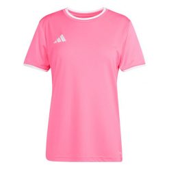 Koszulka damska adidas Entrada Jersey. Białe t-shirty damskie Adidas, bez wzorów, z jersey, bez kołnierzyka. Za 60.99 zł.