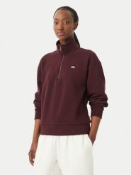 Lacoste Bluza SF5271 Brązowy ciemny Regular Fit. Brązowe bluzy bez kaptura damskie Lacoste, z syntetyku. Za 729.99 zł.