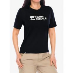 Koszulka damska Mons Royale Icon Merino Air-Con Relaxed Tee. Czarne bluzki sportowe damskie Mons Royale, bez wzorów, bez ramiączek. Za 256.99 zł.