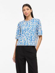 Vila Sweter "Vimayas" w kolorze błękitnym rozmiar: L. Niebieskie swetry klasyczne damskie Vila, l, z materiału, bez kołnierzyka. Za 114.71 zł.