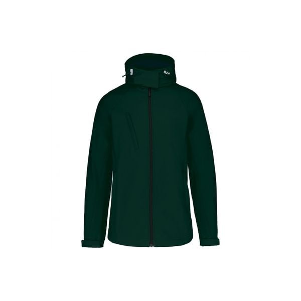 Kurtka damska z kapturem Kariban Softshell. Zielone kurtki damskie KARIBAN, bez wzorów, z softshellu, z kapturem. Za 277.50 zł.