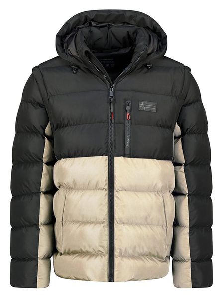 Geographical Norway Kurtka zimowa "Badamo" w kolorze beżowo-czarnym rozmiar: XXL. Brązowe kurtki męskie Geographical Norway, na zimę, xxl, bez wzorów, bez kaptura. Za 205.45 zł.