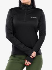 Bluza polarowa damska Vaude Livigno Halfzip II. Czarne bluzy z kapturem damskie Vaude, m, z elastanu. Za 279.75 zł.