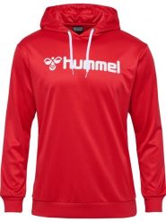 Bluza z kapturem Hummel Logo. Czerwone bluzy sportowe damskie HUMMEL, m, bez wzorów, z materiału, bez ramiączek, długie, z kapturem. Za 215.50 zł.