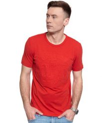 MĘSKI T-SHIRT MUSTANG ALEX C EMBOSS 1008957 7179. T-shirty męskie Mustang, m, bez wzorów, bez kołnierzyka. W wyprzedaży za 29.99 zł.