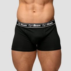 Bokserki męskie bawełniane czarne 3Pack. Czarne bokserki męskie GYMBEAM, bez wzorów, z bawełny. Za 110.90 zł.