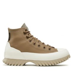 Botki Converse. Brązowe botki damskie Converse, retro, bez obcasa, na płaskiej podeszwie, bez zapięcia. Za 529.99 zł.