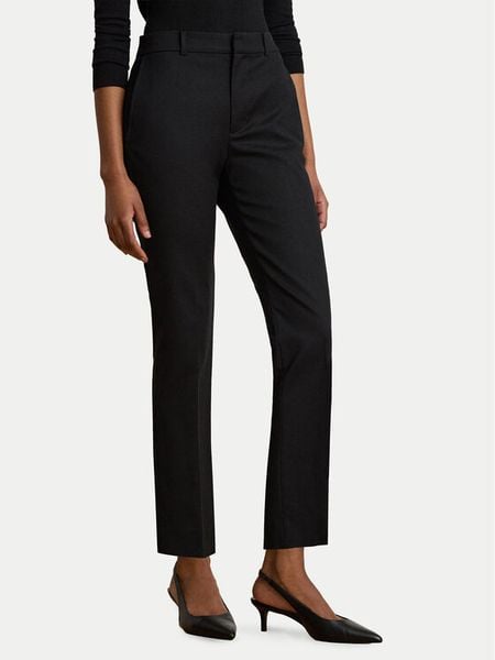 LAUREN RALPH LAUREN Spodnie materiałowe 200P14610003 Czarny Slim Fit. Czarne spodnie materiałowe damskie Lauren Ralph Lauren, bez wzorów, z bawełny. Za 724.99 zł.