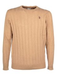 U.S. Polo Assn. Sweter w kolorze beżowym rozmiar: XL. Brązowe swetry męskie U.S. Polo Assn., s, bez wzorów, z bawełny, bez kołnierzyka. Za 123.53 zł.