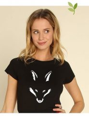 WOOOP Koszulka "Foxy Shape" w kolorze czarnym rozmiar: S. Czarne bluzki damskie Wooop, s, bez wzorów, z bawełny, bez kołnierzyka, bez ramiączek. Za 56.99 zł.