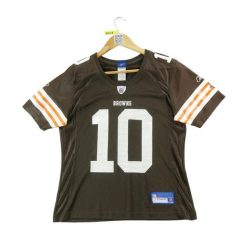 Second life - Reebok koszulka damska NFL Cleveland Browns 10 - Stan dobry. Brązowe topy sportowe damskie Reebok, l, bez wzorów, z materiału, bez ramiączek. Za 85.16 zł.