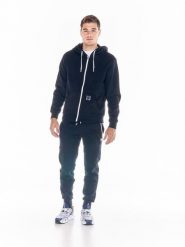Bluza z bawełna z kaptur na co dzień na siłownię. Niebieskie bluzy sportowe męskie LEONE 1947 APPAREL, xl, z bawełny. Za 210.46 zł.