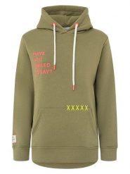 Zwillingsherz Bluza "Smile Cross" w kolorze khaki rozmiar: XXL. Brązowe bluzy z kapturem damskie Zwillingsherz, xxl. Za 195.45 zł.