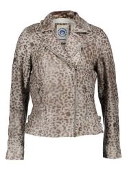 BLUE MONKEY Skórzana kurtka w kolorze szarym rozmiar: M. Szare kurtki damskie BLUE MONKEY, m, bez wzorów, ze skóry, bez kaptura. Za 243.64 zł.