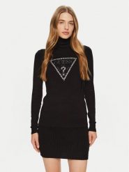 Guess Golf Piper W4BR03 Z2NQ2 Czarny Regular Fit. Czarne golfy damskie Guess, m, z aplikacjami, z wiskozy, bez ramiączek. Za 209.99 zł.