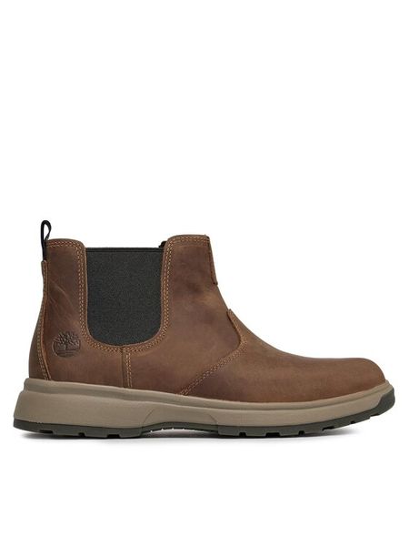 Timberland Sztyblety Atwells Ave Chelsea TB0A5R8Z2541 Brązowy. Brązowe sztyblety męskie Timberland, z nubiku, bez zapięcia. Za 539.99 zł.