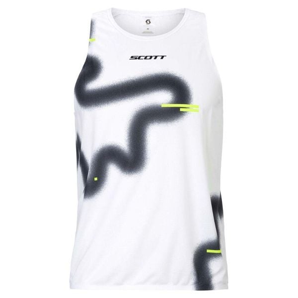 Koszulka do biegania męska SCOTT RC Run Tank. Białe t-shirty sportowe męskie Scott, m, z materiału, bez ramiączek, do biegania. Za 219.99 zł.