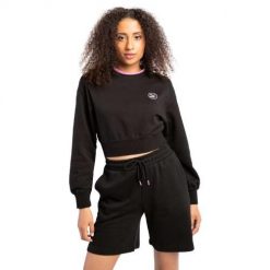 Bluza dresowa damska Puma SWxP Crew. Czarne bluzy bez kaptura damskie Puma, xs, z bawełny. Za 269.00 zł.