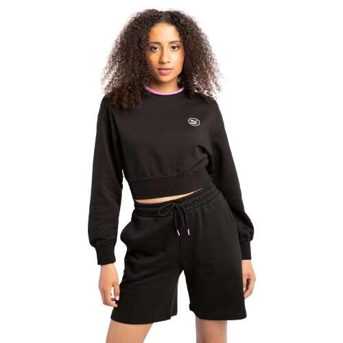 Bluza dresowa damska Puma SWxP Crew. Czarne bluzy bez kaptura damskie Puma, xs, z bawełny. Za 269.00 zł.