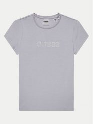 Guess T-Shirt J4RI49 J1314 Fioletowy Regular Fit. Fioletowe koszulki dziewczęce Guess, z aplikacjami, z bawełny, bez ramiączek. Za 79.99 zł.