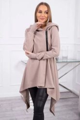 Bluza z kapturem i suwakiem na boku ciemno beżowa. Brązowe bluzy z kapturem damskie KESI, l, z bawełny. Za 271.84 zł.