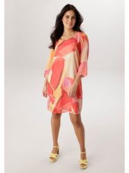 Aniston Sukienka w kolorze beżowo-czerwonym rozmiar: 36. Brązowe sukienki damskie Aniston, bez wzorów, bez kołnierzyka, bez ramiączek, midi. Za 217.99 zł.