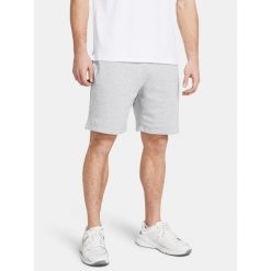 Spodenki treningowe męskie Under Armour Rival Fleece. Szare szorty męskie Under Armour, bez kołnierzyka. Za 116.75 zł.